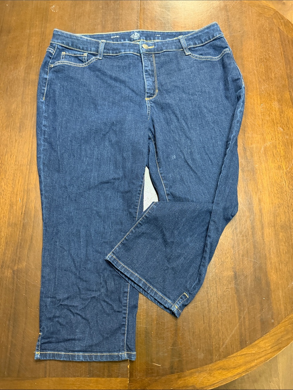 Dark Blue Cropped Capri Stretch Jeans St John’s Bay Size 18W